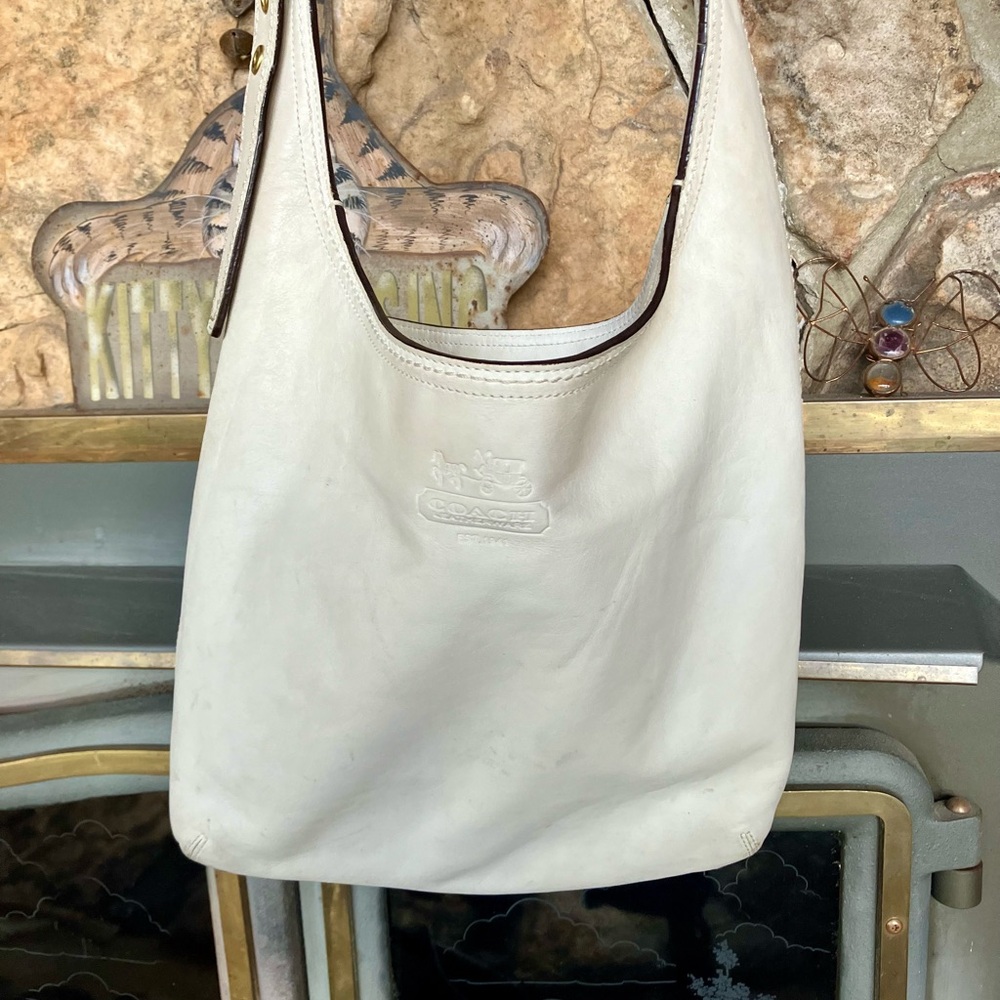Coach Ivory Leather Hobo Shoulder Bag
